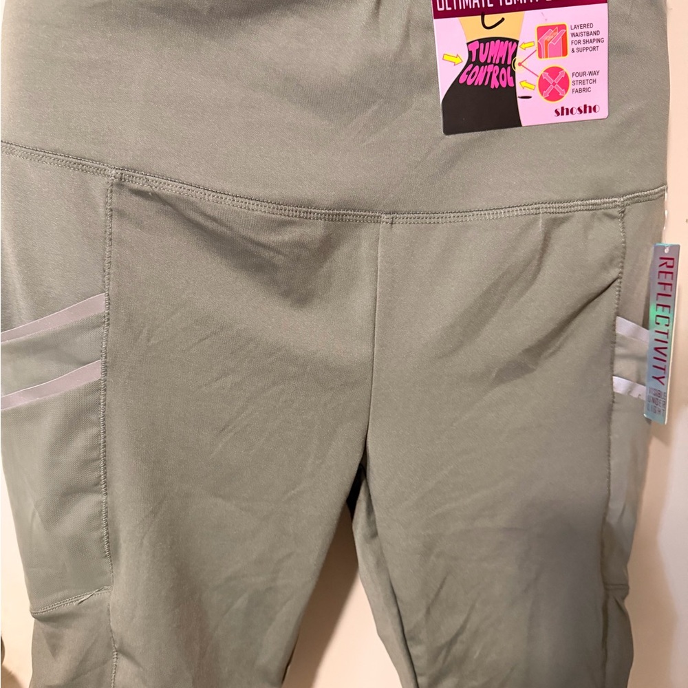 shosho Sage Green Leggings with Tummy Control